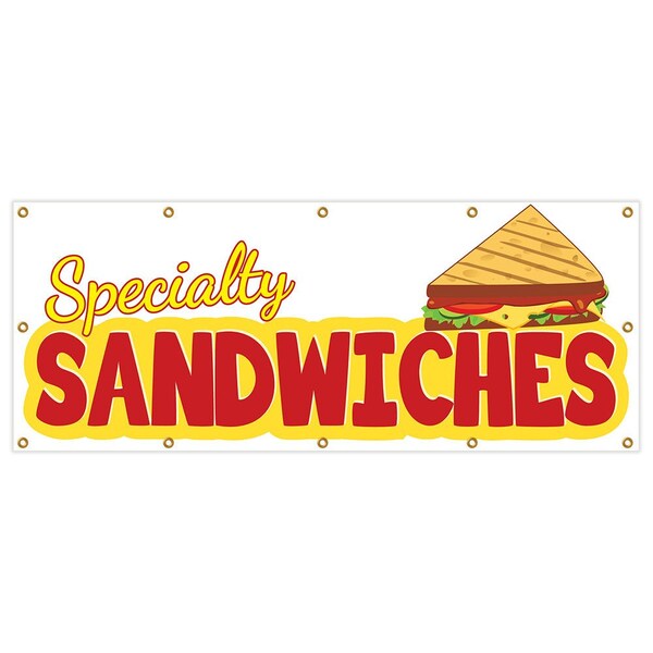 Specialty Sandwiches Banner Heavy Duty 13 Oz Vinyl with Grommets